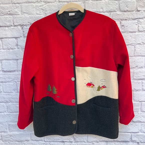 Blue Seven Made in Italy Wool Blend Women’s Wear XL Button Up Jacket Artsy - Picture 16 of 16